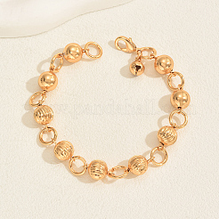 Brass Round Ball Beads Link Btacelets&nbsp;TJ4272