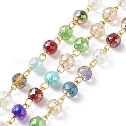 Handmade Electroplated Glass Beaded Chains&nbsp;AJEW-JB01099