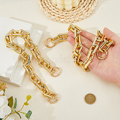 2Pcs 2 Styles CCB Plastic Rectangle Link Purse Chains&nbsp;FIND-HS0002-14G
