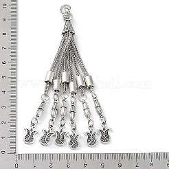 Tibetan Style Alloy Curb Chain Tassel Big Pendants&nbsp;FIND-K013-01AS-02
