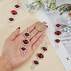 4Pcs Silver Plated Brass Rhinestone Connector Charms&nbsp;RB-CA0001-05A