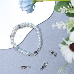 4Pcs 925 Thai Sterling Silver S-Hook Clasps with Double Jump Rings&nbsp;STER-BBC0001-93