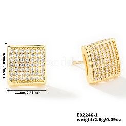 Geometric Brass Square Stud Earrings&nbsp;BK1425