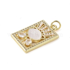 Brass Micro Pave Clear Cubic Zirconia Pendants&nbsp;KK-Q813-06A-G
