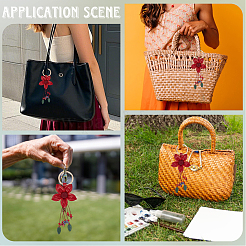 Leather and Alloy Keychain&nbsp;HJEW-WH20022-04A-03