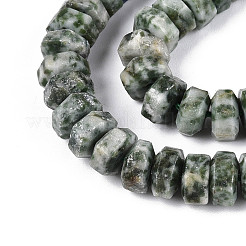 Natural Green Spot Jasper Beads Strands&nbsp;G-N357-14A-08