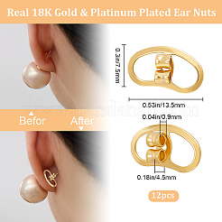 12Pcs Brass Earring Nuts&nbsp;KK-BBC0016-32