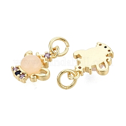 Brass Micro Pave Cubic Zirconia Charms&nbsp;KK-R162-026A-G-01