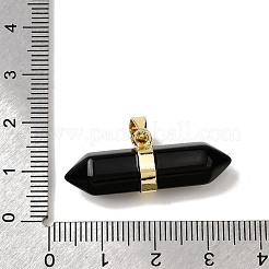 Natural Obsidian Double Terminal Pointed Pendants&nbsp;G-NH0001-15G-06