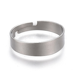 Tarnish Resistant Adjustable 201 Stainless Steel Plain Band Rings&nbsp;STAS-P249-26A-P