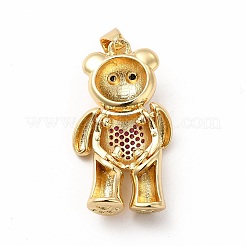 Rack Plating Brass Micro Pave Cubic Zirconia Pendants&nbsp;KK-G456-21G