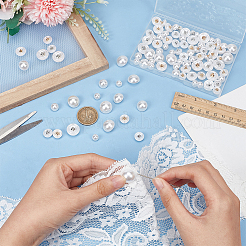 100Pcs 10 Style Resin Imitation Pearl Shank Buttons&nbsp;BUTT-WR0001-13