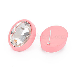 Crystal Rhinestone Oval Stud Earrings with 925 Sterling Silver Pins for Women&nbsp;MACR-S275-037B