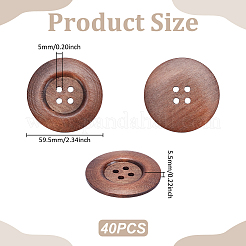 40Pcs 4-Hole Wood Buttons&nbsp;BUTT-UN0001-39
