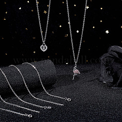 Unisex Classic Plain 304 Stainless Steel Mens Womens Necklaces&nbsp;STAS-UN0003-38P