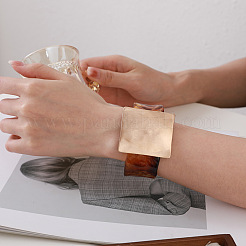 Rectangle Alloy Resin Cuff Bangles for Women&nbsp;FS-WGE3788-01