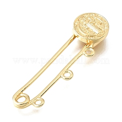 Saint Benedict Brass Safety Pins Brooch Findings&nbsp;KK-E802-41A-G