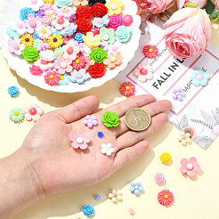 200Pcs 8 Styles Opaque Resin Decoden Cabochons&nbsp;RESI-SP0001-32