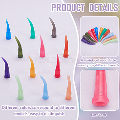 72Pcs 12 Colors Bent Tip Plastic Fluid Precision Blunt Needle Dispense Tips&nbsp;TOOL-FG0001-20