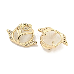 Brass Micro Pave Clear Cubic Zirconia Enamel Pendants&nbsp;KK-S386-24G