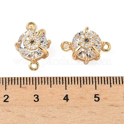 Brass Pave Clear Cubic Zirconia Connector Charms&nbsp;KK-S531-15G