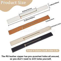 4Pcs 4 Colors PU Leather Zipper Sewing Accessories&nbsp;FIND-BBC0004-05
