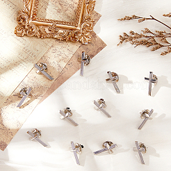 20Pcs Cross Zinc Alloy Brooches&nbsp;JEWB-DC0001-18P
