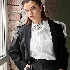 2Pcs Fashionable Tassel Epaulettes&nbsp;DIY-FH0008-89C-P