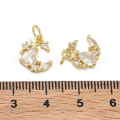Brass Micro Pave Clear Cubic Zirconia Pendants&nbsp;KK-D228-17G