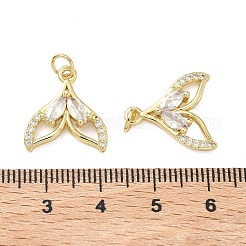 Brass Micro Pave Clear Cubic Zirconia Pendants&nbsp;KK-F930-08A-G