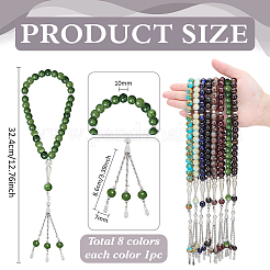 8Pcs 8 Colors Alloy Charm Bracelets&nbsp;BJEW-PH0004-69