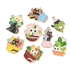 8Pcs 8 Styles Alloy Enamel Pandants&nbsp;ENAM-FP0002-71
