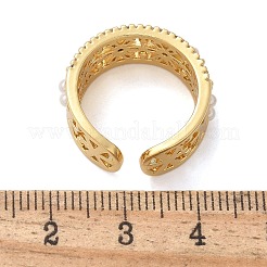 Brass Micro Pave Clear Cubic Zirconia Cuff Rings&nbsp;RJEW-C120-22G