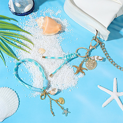 2Pcs Starfish Polyester Pendant Decorations & Keychains&nbsp;HJEW-AR00038