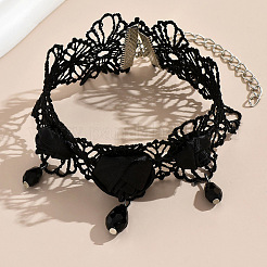 Alloy with Glass Rose Flower Lace Anklets for Women&nbsp;FS-WG36F6D-01
