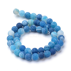 Natural & Dyed Crackle Agate Bead Strands&nbsp;X-G-T056-6mm-07