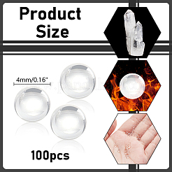 100Pcs Natural Quartz Sphere Beads&nbsp;G-NB0005-51A