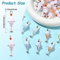30Pcs Acrylic & Glass Pearl & 304 Stainless Steel Pendants&nbsp;PALLOY-CJ00196