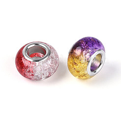 Two Tone Acrylic Crackle European Beads&nbsp;GPDL-N006-01A-05