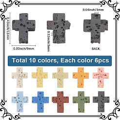 60Pcs 10 Colors Synthetic Lava Rock Beads&nbsp;G-SC0003-37