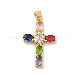 Rack Plating Brass Micro Pave Cubic Zirconia Pendants&nbsp;ZIRC-F129-29-G