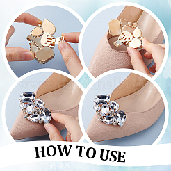 4Pcs 2 Colors Alloy Glass Shoe Decoration&nbsp;FIND-PH0021-45