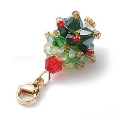 Christmas Tree Glass Pendant Decorations&nbsp;HJEW-JM02046-01