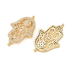Brass Micro Pave Clear Cubic Zirconia Connector Charms&nbsp;CU-CBA4579-10G-B