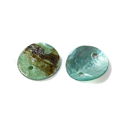 Spray Painted Natural Akoya Shell Connector Charms&nbsp;BSHE-S304-17F
