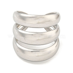 Non-Tarnish 304 Stainless Steel Three Layers Wide Open Cuff Ring for Women&nbsp;RJEW-A043-22P