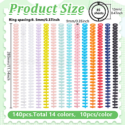 140Pcs 14 Colors Platic Binding Combs&nbsp;FIND-WA0001-15