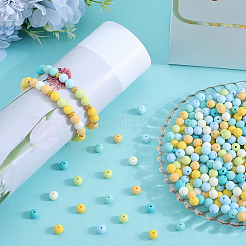500Pcs Rubberized Style Imitated Silicone Acrylic Beads&nbsp;MACR-SP0001-07F