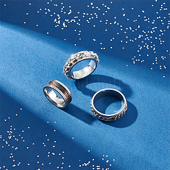 16Pcs 8 Size 201 Stainless Steel Grooved Finger Ring Settings&nbsp;STAS-UN0041-45