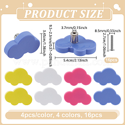 16Pcs 4 Colors Synthetic Rubber Drawer Pull Drop Swing Handles&nbsp;AJEW-NB0008-11